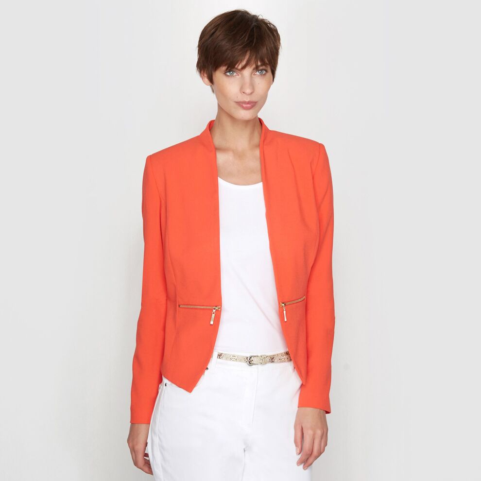Conjunto Chaqueta Corta con Cremalleras